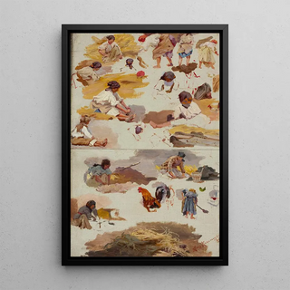 Maria KlassKazanowska - Studies of peasant women for the painting Building a cottage.webp