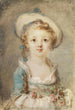 Młoda dziewczyna w kapeluszu i z bukietem kwiatów - Marie-Anne Fragonard — widok dzieła
