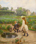Dzieci przy basenie - Marie-François Firmin-Girard — widok dzieła