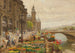 Le quai aux fleurs et la tour de l'horloge - Marie-François Firmin-Girard — widok dzieła