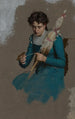 Młoda kobieta przędząca - Marie-François Firmin-Girard — widok dzieła