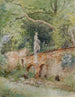 Most z cegły z figurą z kamienia Mödling - Marie Egner — widok dzieła