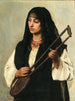 Portret egipskiej kobiety z Tanburą - Marie Müller — widok dzieła