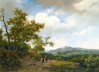 Marinus Adrianus Koekkoek - Figures On A Sandy Track In A Hilly Landscape.webp