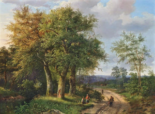 Marinus Adrianus Koekkoek - Travellers resting by a woodland path.webp