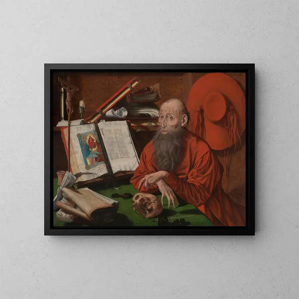 Święty Hieronim - Marinus van Reymerswaele — oprawiony obraz na ścianie
