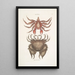 Pagurus Maculatus Le crabe pagure tacheté Cancer chelis crassissimis Le crabe à carapace rugueuse - Mark Catesby — oprawiony obraz na ścianie