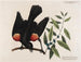 Le merle à ailes rouges, le myrte à feuilles larges et la bougie de baies - Mark Catesby — widok dzieła