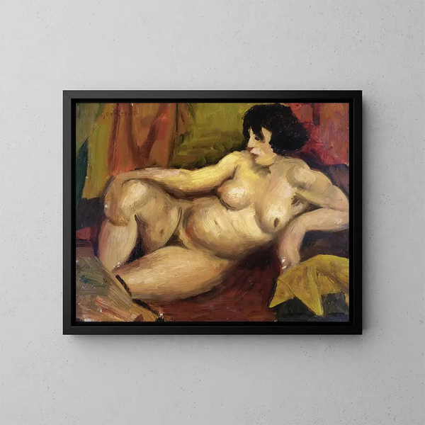 Nu leżący - Mark Gertler — oprawiony obraz na ścianie