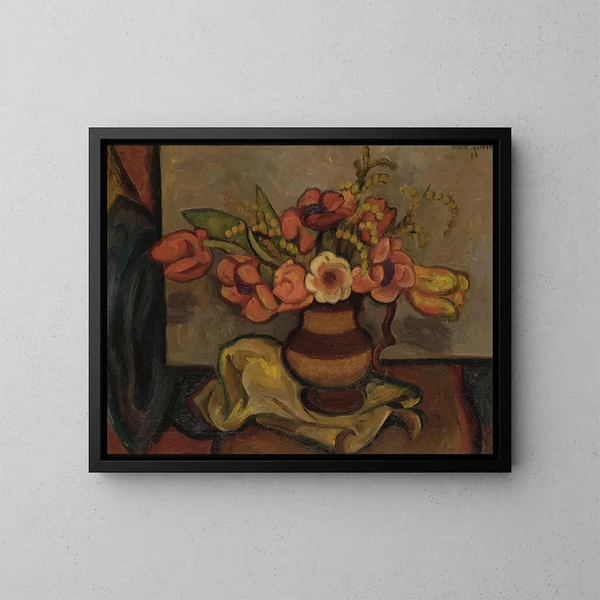 Tulipany i mimosy - Mark Gertler — oprawiony obraz na ścianie