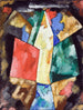 Abstrakcja Niebieski, Żółty i Zielony - Marsden Hartley — widok dzieła