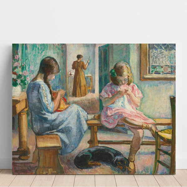 Reprodukcja obrazu Marthe i Nono Cousant w wnętrzu - Henri Lebasque