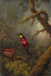 Parę kolibrów topazowych o szkarłatnych piersiach, gniazdujących - Martin Johnson Heade — widok dzieła