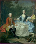 hrabiego Giacomo Durazzo przebrany za myśliwego z jego żoną Ernestine Aloisia Ungnad von Weissenwolff - Martin van Meytens — widok dzieła