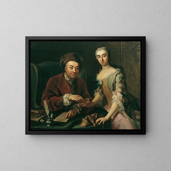 podwójny portret - Martin van Meytens — oprawiony obraz na ścianie