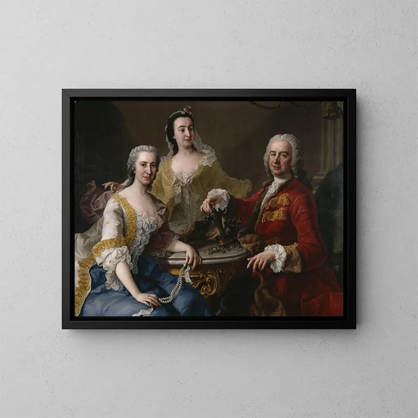 Joseph de France i jego rodzina - Martin van Meytens — oprawiony obraz na ścianie