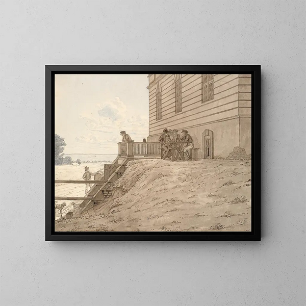 Partie à l'Ermitage avec vue sur la plage - Martinus Rørbye — oprawiony obraz na ścianie