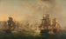 Starcie flot holenderskiej i brytyjskiej podczas przeprawy holenderskiej flotylli w Boulogne 1804 - Martinus Schouman — widok dzieła