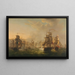 Starcie flot holenderskiej i brytyjskiej podczas przeprawy holenderskiej flotylli w Boulogne 1804 - Martinus Schouman — oprawiony obraz na ścianie