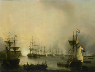 Martinus Schouman - The Bombardment of Palembang Sumatra 24 June 1821.webp