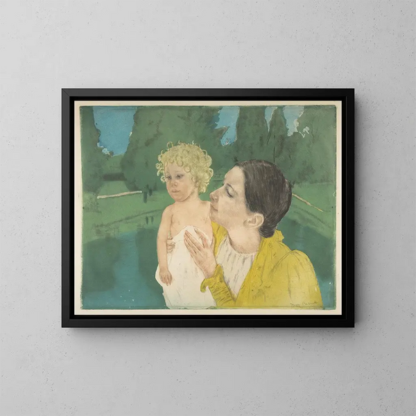 Nad brzegiem stawu - Mary Cassatt — oprawiony obraz na ścianie