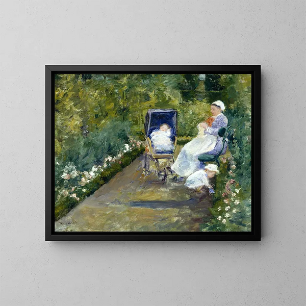 Dzieci w ogrodzie - Mary Cassatt — oprawiony obraz na ścianie