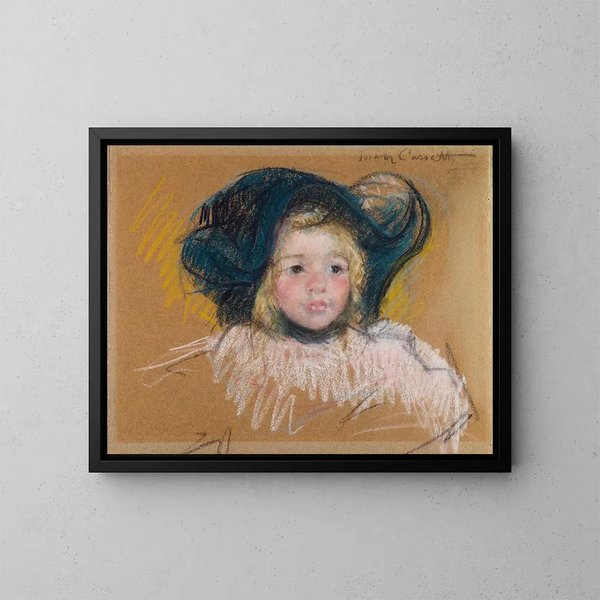 Głowa Simone w zielonym berecie z falistym brzegiem nr 2 - Mary Cassatt — oprawiony obraz na ścianie