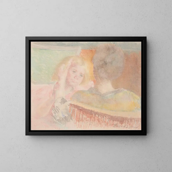 Matka malująca włosy Sary nr 2 - Mary Cassatt — oprawiony obraz na ścianie