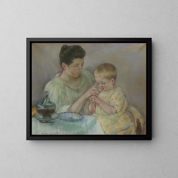 Matka karmiąca swoje dziecko - Mary Cassatt — oprawiony obraz na ścianie