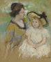 Simone siedząca na trawie obok swojej matki - Mary Cassatt — widok dzieła
