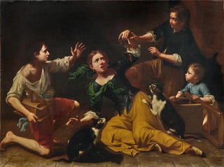 Master of the Armenti - Children Playing With Cats And A Mouse.webp