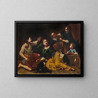 Master of the Armenti - Children Playing With Cats And A Mouse.webp