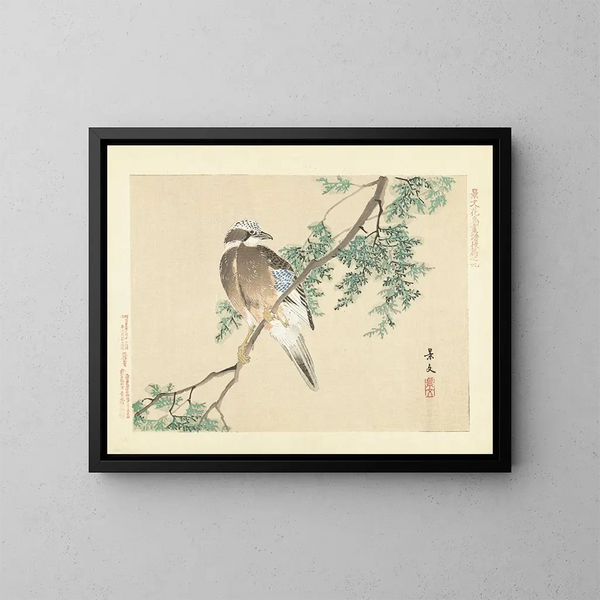 Eurasian Jay - Matsumura Keibun — oprawiony obraz na ścianie