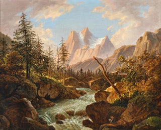 Matthias Rudolf Toma - A painter by a mountain stream.webp