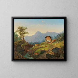 Matthias Rudolf Toma - Gebirgslandschaft mit Wanderern.webp
