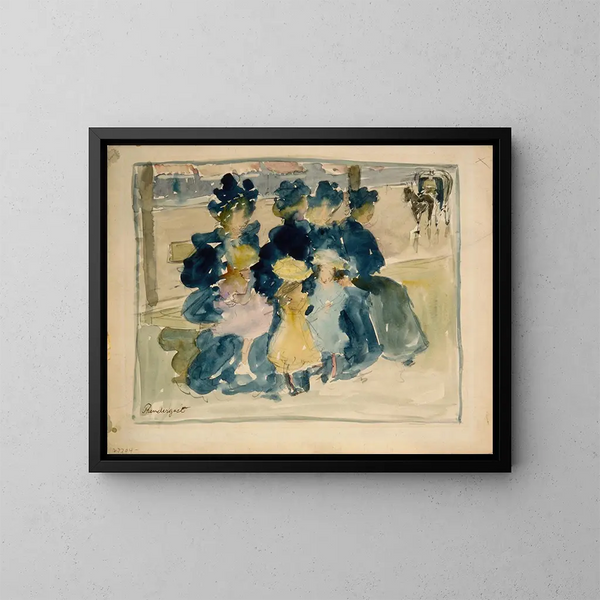 Le long du boulevard - Maurice Prendergast — oprawiony obraz na ścianie