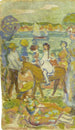 Grupa postaci z osłem - Maurice Prendergast — widok dzieła