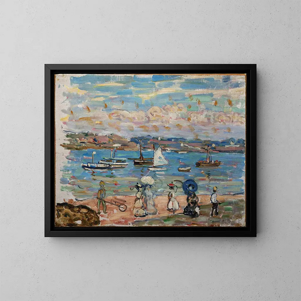 Promenada nad brzegiem morza - Maurice Prendergast — oprawiony obraz na ścianie