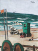 Baigneurs z zieloną kabiną i łodziarzami w czerwonych spodniach - Max Beckmann — widok dzieła