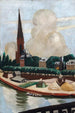 Rzeka Main i kościół - Max Beckmann — widok dzieła