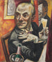 autoportret z kieliszkiem szampana - Max Beckmann — widok dzieła