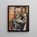 autoportret z kieliszkiem szampana - Max Beckmann — oprawiony obraz na ścianie