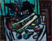 Martwa natura z butelką Chianti i selerem - Max Beckmann — widok dzieła