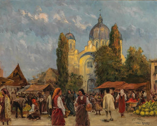 na rynku w Sofii - Max Friedrich Rabes — widok dzieła