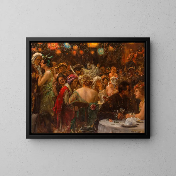 Le bal maskowy - Max Friedrich Rabes — oprawiony obraz na ścianie