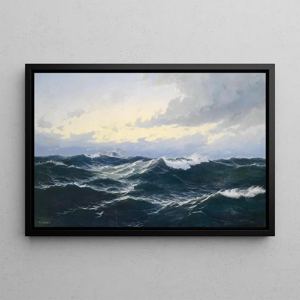 Max Jensen - Marinestck mit Dampfer.webp