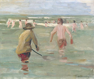 Max Liebermann - Bathing Boys With Crab Fisherman.webp