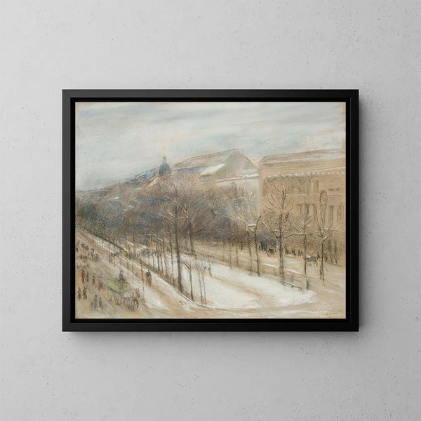 Widok z okna salonu artysty na ulicę Unter den Linden - Max Liebermann — oprawiony obraz na ścianie