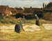 Zaułek wioski z pralnią - Max Liebermann — widok dzieła