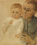 Mała wnuczka Maria w ramionach opiekunki - Max Liebermann — widok dzieła